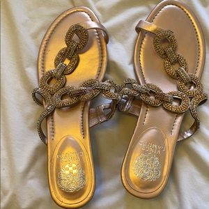 Vince Camuto Inkaa Rose Gold Jeweled Sandals